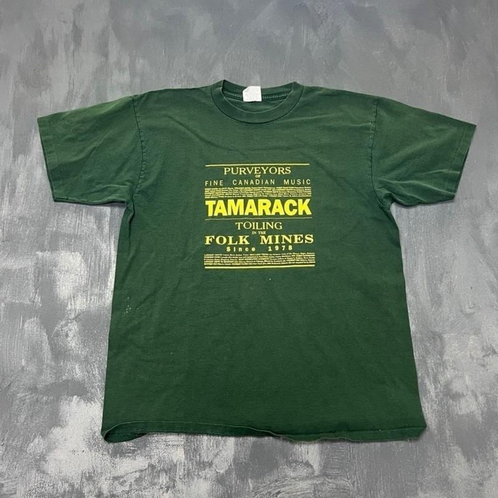 Vintage Tamarack Shirt Mens XL Green 1990s Folk Music Canada